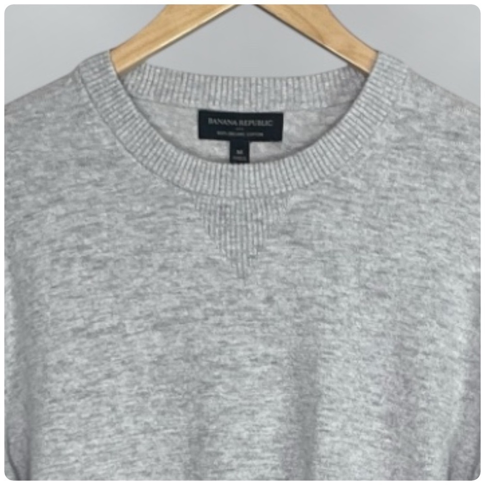 Banana Republic Factory Men's Gray Crew Neck Sweater M - Picture 3 of 8